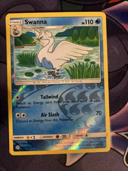 Pokemon TCG Cosmic Eclipse LP Reverse Holo Swanna 60/236 - Image 1