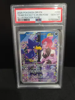 2025 POKEMON DRI EN-DESTINED RIVALS #200 TEAM ROCKET'S MURKROW PSA 10 - Image 1