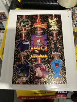 Pokemon Rare Uncut Sheet Of Rocket Team Database Holo Hits. - Image 1