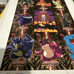 Pokemon Rare Uncut Sheet Of Rocket Team Database Holo Hits. - Image 5