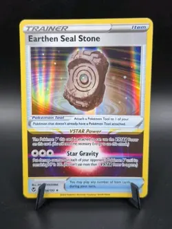 Earthen Seal Stone 154/195 Holo Rare Silver Tempest Pokemon Card - Image 1
