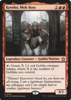 MTG Krenko, Mob Boss Normal NM Foundations Magic 204 - Image 1