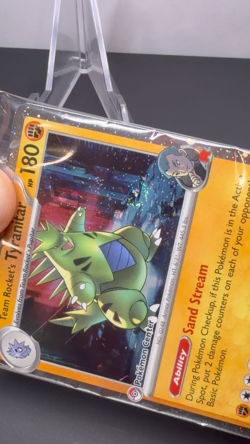 1x🌀 SWIRL Team Rocket's Tyranitar 096/182 Sealed Pokemon Center Stamp - Image 2