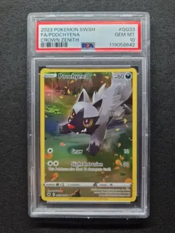 Pokemon PSA 10 GEM MT Poochyena GG33/GG70 Crown Zenith Holo FA 2023 - Image 1