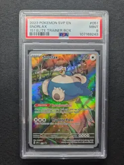 PSA 9 Snorlax ETB SVP 051 Black Star Promo - English Pokemon TCG - Image 1