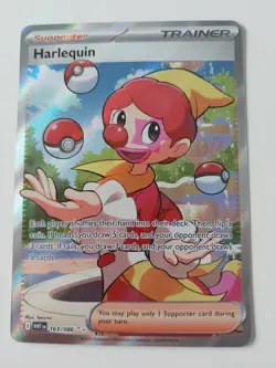 POKEMON - HARLEQUIN - 163/086 - FULL ART ULTRA RARE - S&V WHITE FLARE - NEW - Image 1