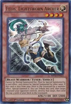 *** FELIS, LIGHTSWORN ARCHER *** 1ST EDITION ULTRA RARE MP15-EN123 YUGIOH! - Image 1