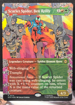 Scarlet Spider, Ben Reilly R 0214 BORDERLESS FOIL NM Marvel Spiderman MTG Card - Image 1