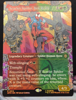 Scarlet Spider, Ben Reilly R 0214 BORDERLESS FOIL NM Marvel Spiderman MTG Card - Image 2