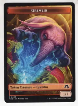MTG Modern Horizons 3 Token Card #23 Gremlin (Green Back) - Image 1