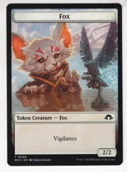 MTG Modern Horizons 3 Token Card #6 Fox (Green Back) - Image 1