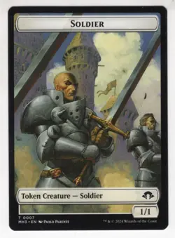 MTG Modern Horizons 3 Token Card #7 Soldier (Green Back) - Image 1