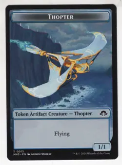 MTG Modern Horizons 3 Token Card #13 Thopter (Green Back) - Image 1