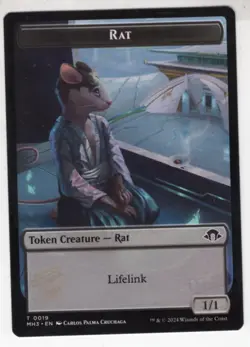 MTG Modern Horizons 3 Token Card #19 Rat (Green Back) - Image 1