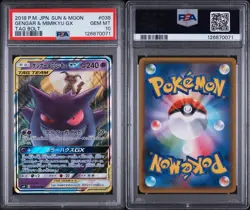 PSA 10 Gengar & Mimikyu GX Tag Team 038 2018 Japanese Pokemon Card - Image 3