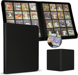 Premium Card Binder 16 Pocket, 1000+ Cards PU Cover Trading Card Binder Side Loa - Image 1