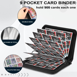 9 Pockets Trading Card Album Folder, 900 Pocket Baseball Card Binder for Yugioh, - Image 4