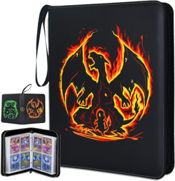 Card Binder with Sleeves, 4 Pockets up to 400 Cards Binder Compatible with TCG T - Image 1