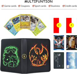 Card Binder with Sleeves, 4 Pockets up to 400 Cards Binder Compatible with TCG T - Image 3