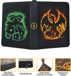 Card Binder with Sleeves, 4 Pockets up to 400 Cards Binder Compatible with TCG T - Image 4