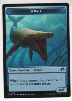 MTG Modern Horizons 3 Token Card #14 Whale (Energy Back) - Image 1