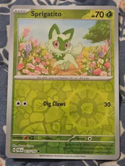 Sprigatito Reverse Holo 013/193 Paldea Evolved Pokemon 2023 - Image 1