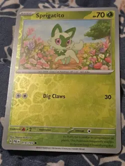 Sprigatito Reverse Holo 013/193 Paldea Evolved Pokemon 2023 - Image 2