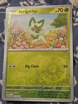 Sprigatito Reverse Holo 013/193 Paldea Evolved Pokemon 2023 - Image 3