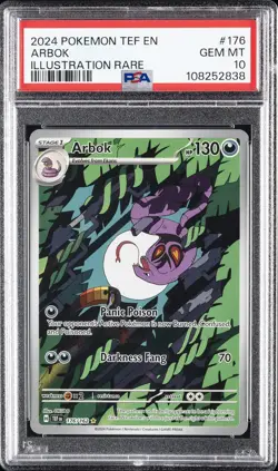 2024 POKEMON TEF EN-TEMPORAL FORCES ILLUSTRATION RARE #176 ARBOK PSA 10 - Image 1