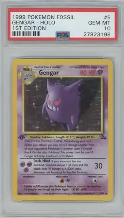 Gengar PSA 10 - 1st Edition Holo - Pokemon Fossil 1999 5/62 - Image 1