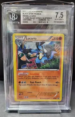 BGS 7.5 NMINT+ Lucario BW85 Pokemon Promo Black Star Promos - Image 1