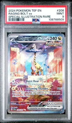 2023 Pokemon Temporal Forces Raging Bolt ex Special Illustration PSA 9 - Image 1