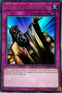 SOLEMN JUDGMENT - BLRR-EN100 1st Edition ULTRA RARE YuGiOh TCG Card - Image 1
