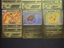 6 Card Damaged Thicc Charizard,Pikachu Collectible Metal Card For Display Only - Image 4