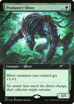 Predatory Sliver (Extended Art) -Foil Light Play MTG Secret Lair - Image 1