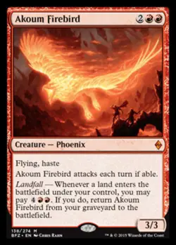 1x Akoum Firebird - Foil Light Play, English Battle for Zendikar MTG Magic - Image 1
