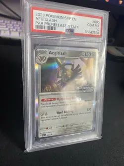 Aegislash PSA 10 SV 060 Prerelease Staff Promo Paradox Rift 2023 Pokemon - Image 1