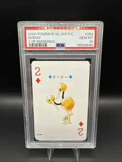 Pokemon - Doduo 2 of Diamonds, Silver Lugia Back Poker Deck #84 PSA 10 - Image 1