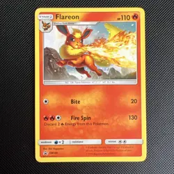 Flareon SM186 Ultra Rare Non Holo Black Star Promo Pokemon Card Near Mint - Image 1