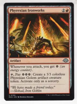 MTG Modern Horizons 3 Uncommon Card #130 Phyrexian Ironworks - Image 1