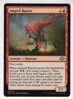 MTG Modern Horizons 3 Uncommon Card #114 Amped Raptor - Image 1