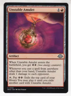 MTG Modern Horizons 3 Uncommon Card #142 Unstable Amulet - Image 1