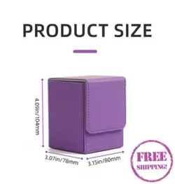 PU Leather Trading Card Deck Storage Box for MTG, Pokemon, Yugioh - Holds 100+ C - Image 2