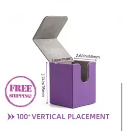 PU Leather Trading Card Deck Storage Box for MTG, Pokemon, Yugioh - Holds 100+ C - Image 3