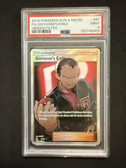 PSA 9 GIOVANNI'S EXILE 67 SUN & MOON HIDDEN FATES 2019 POKEMON - Image 1