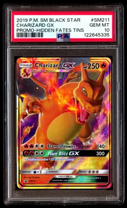 PSA 10 Charizard GX SM211 Pokemon SM Black Star Promo 2019 Hidden Fates Tins - Image 1