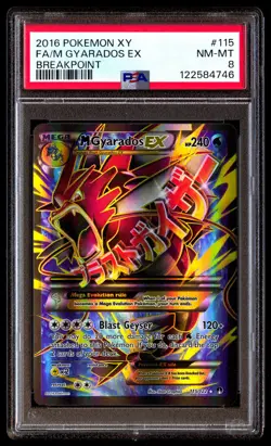 PSA 8 M Gyarados EX 115 Pokemon XY Breakpoint 2016 - Image 1
