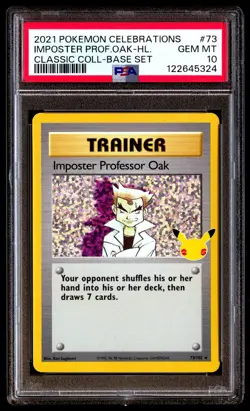 PSA 10 Imposter Professor Oak 73 Pokemon Celebrations Classic Collection 2021 - Image 1