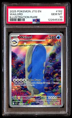 PSA 10 Wailord 162 Pokemon Jtg En Journey Together 2025 Illustration Rare - Image 1