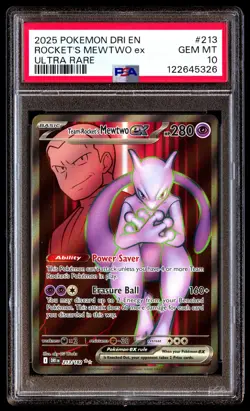 PSA 10 Rocket's Mewtwo EX 213 Pokemon Dri En Destined Rivals 2025 Ultra Rare - Image 1